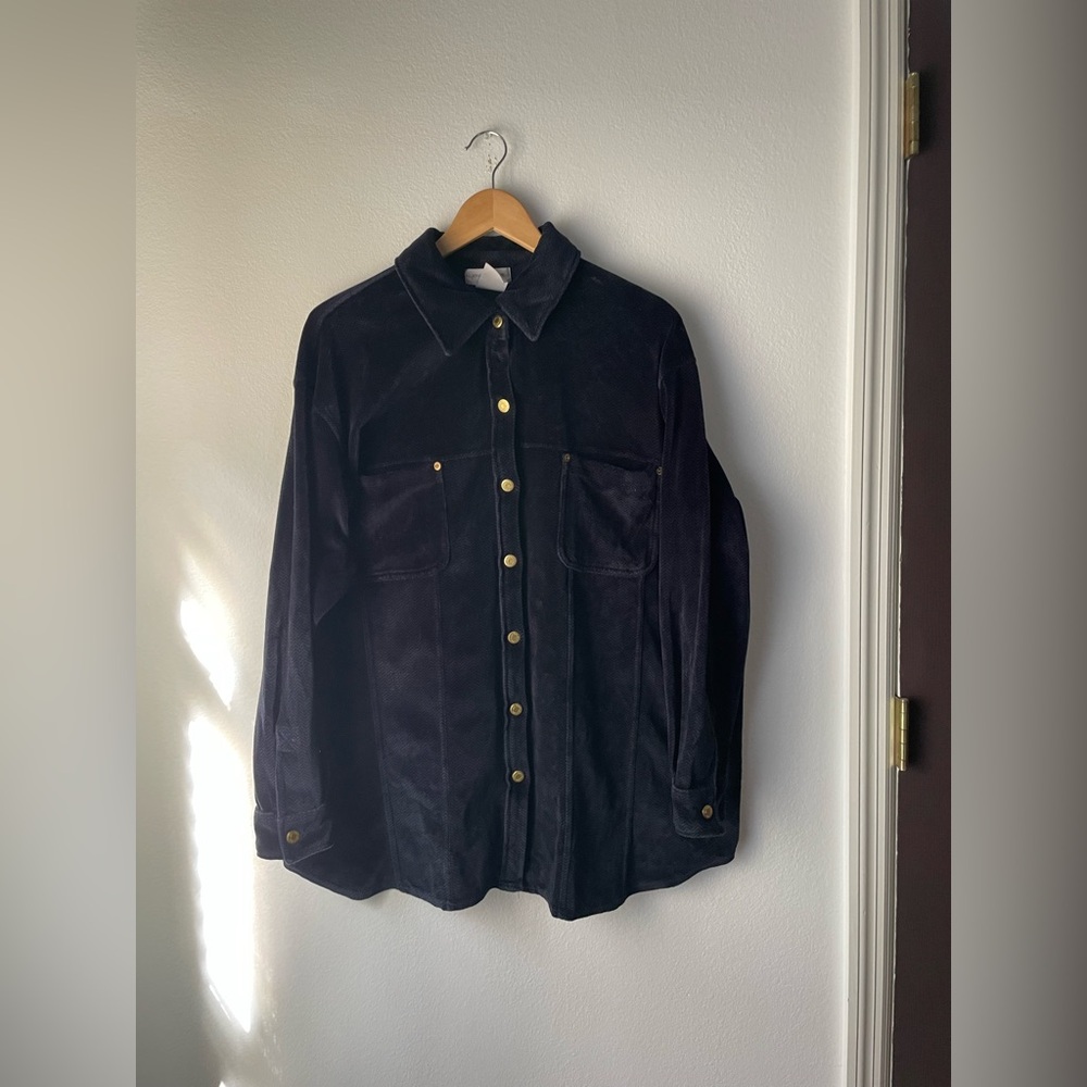 Vintage Jones NY chevron velour shacket